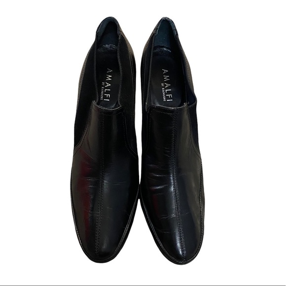 AMALFI | Black Leather Designer European Heel Ankle Boots Business Casual​​ - Picture 2 of 5